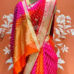 PURE RUSSIAN SILK HANDWORK BOOTA SAREE Multi / Free Size