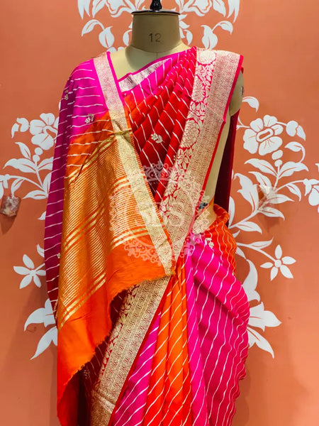 PURE RUSSIAN SILK HANDWORK BOOTA SAREE Multi / Free Size