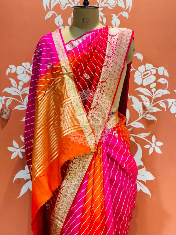 PURE RUSSIAN SILK HANDWORK BOOTA SAREE Multi / Free Size