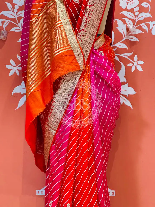 PURE RUSSIAN SILK HANDWORK BOOTA SAREE Multi / Free Size