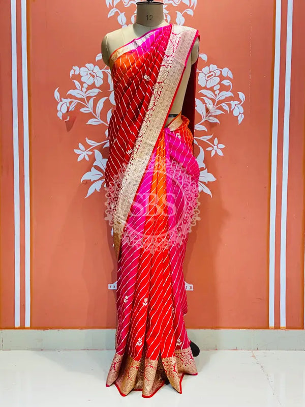 PURE RUSSIAN SILK HANDWORK BOOTA SAREE Multi / Free Size