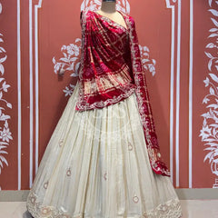 PURE TISSUE LEHENGA WITH PURE GAZI DUPATTA