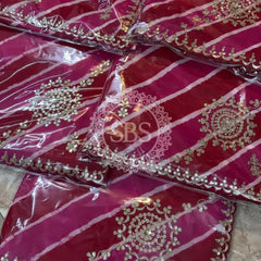 PURE TUSSAR SILK SAREE Pink & Red / Free Size