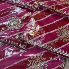 PURE TUSSAR SILK SAREE Pink & Red / Free Size