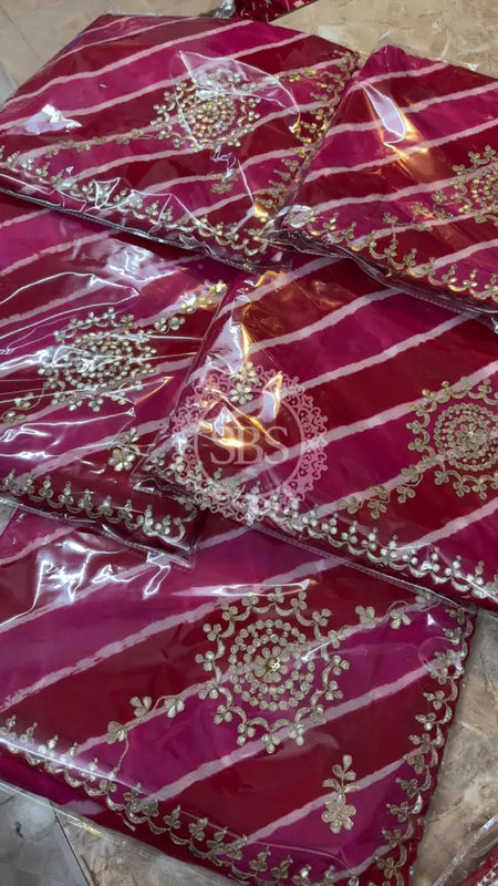 PURE TUSSAR SILK SAREE Pink & Red / Free Size