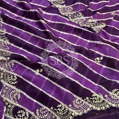PURE TUSSAR SILK SAREE Purple / Free Size