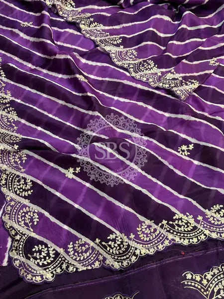 PURE TUSSAR SILK SAREE Purple / Free Size
