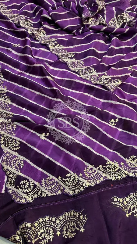 PURE TUSSAR SILK SAREE Purple / Free Size