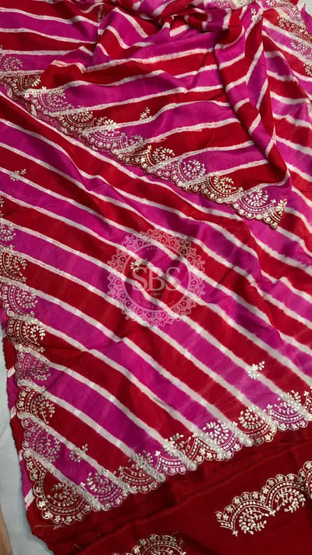PURE TUSSAR SILK SAREE Red / Free Size