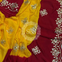 PURE UPADA KACHI GOTA PATTI SAREE