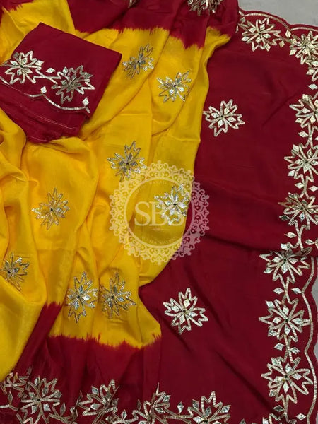 PURE UPADA KACHI GOTA PATTI SAREE
