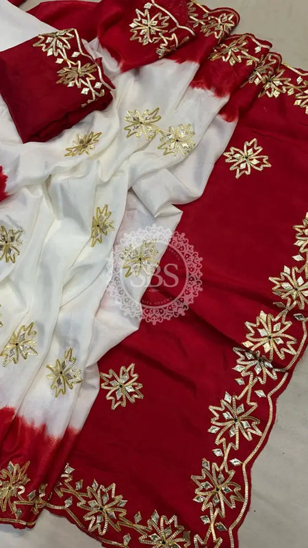 PURE UPADA KACHI GOTA PATTI SAREE