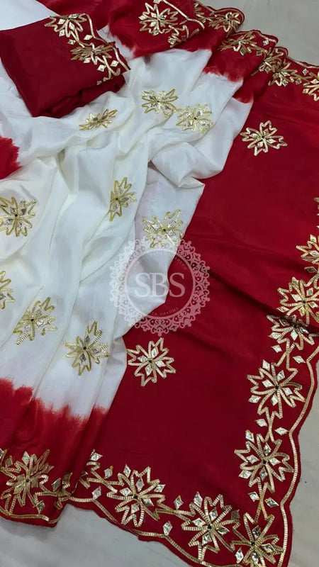 PURE UPADA KACHI GOTA PATTI SAREE