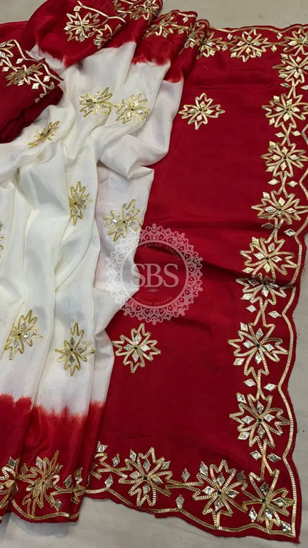 PURE UPADA KACHI GOTA PATTI SAREE