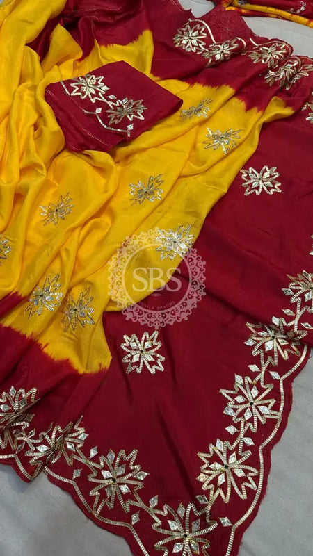 PURE UPADA KACHI GOTA PATTI SAREE