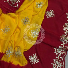 PURE UPADA KACHI GOTA PATTI SAREE