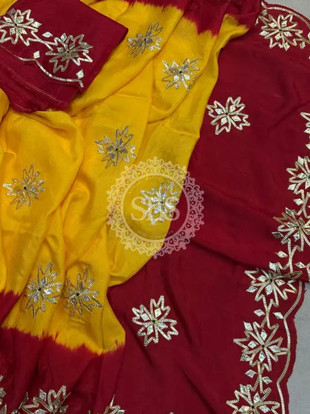 PURE UPADA KACHI GOTA PATTI SAREE
