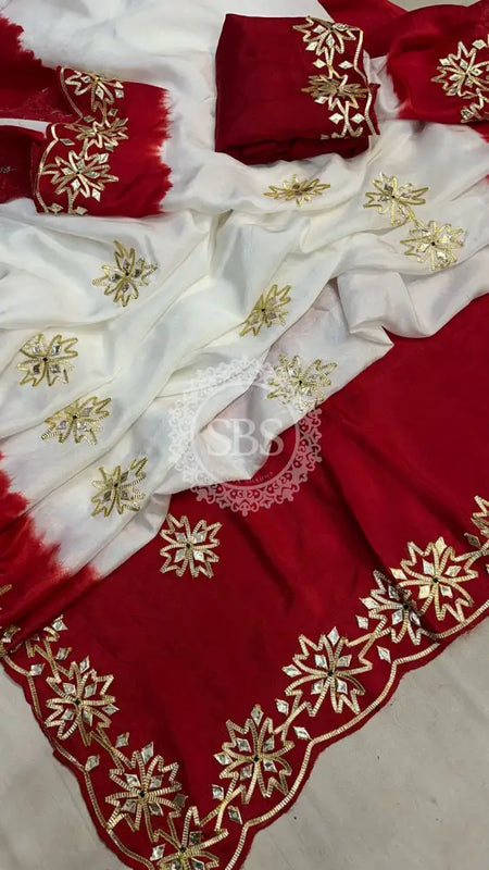 PURE UPADA KACHI GOTA PATTI SAREE
