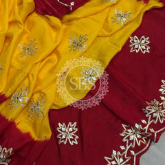 PURE UPADA KACHI GOTA PATTI SAREE