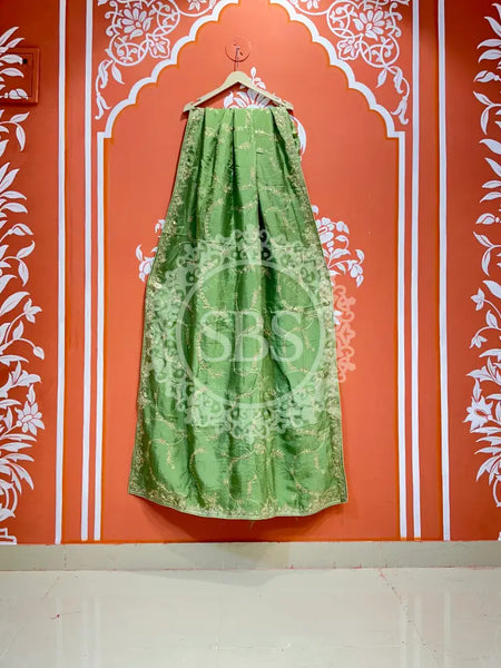 PURE UPADA SILK HANDWORK SAREE Green / Free Size