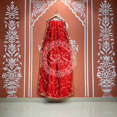 PURE UPADA SILK HANDWORK SAREE Red / Free Size