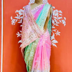 PURE UPADA SILK KACCHI PATTI SAREE