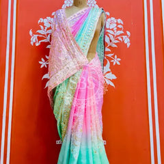 PURE UPADA SILK KACCHI PATTI SAREE