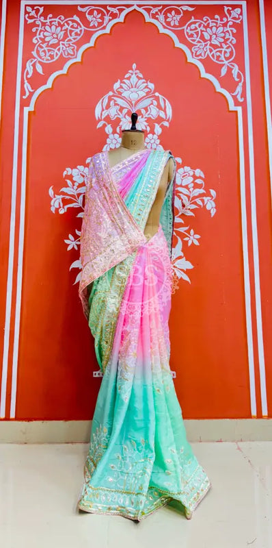 PURE UPADA SILK KACCHI PATTI SAREE