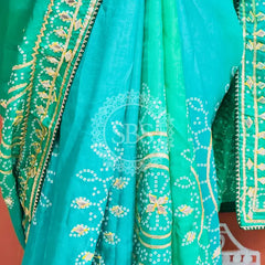 PURE UPADA SILK KACCHI PATTI SAREE