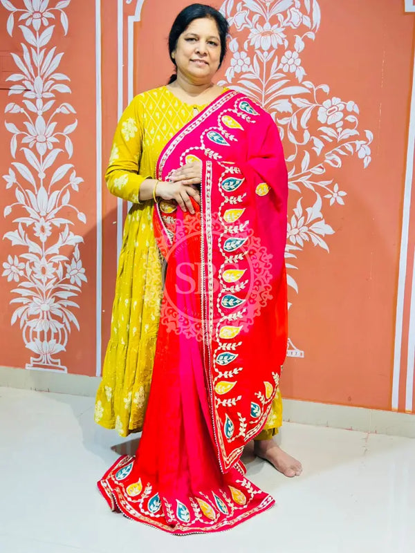 PURE UPADA SILK KACCHI PATTI SAREE