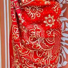 PURE UPADA SILK KACCHI PATTI SAREE