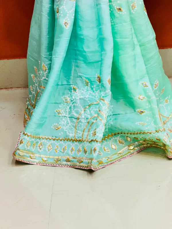 PURE UPADA SILK KACCHI PATTI SAREE