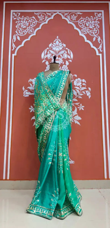 PURE UPADA SILK KACCHI PATTI SAREE