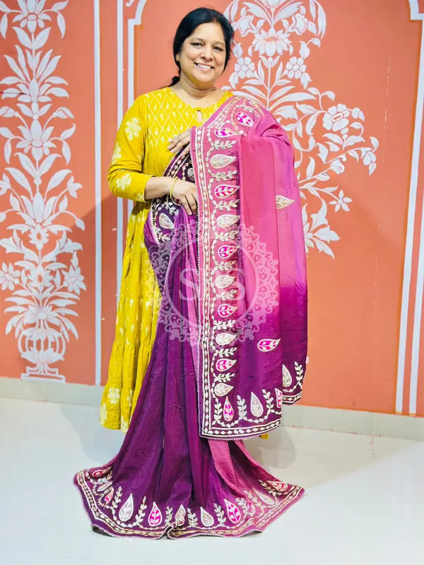 PURE UPADA SILK KACCHI PATTI SAREE