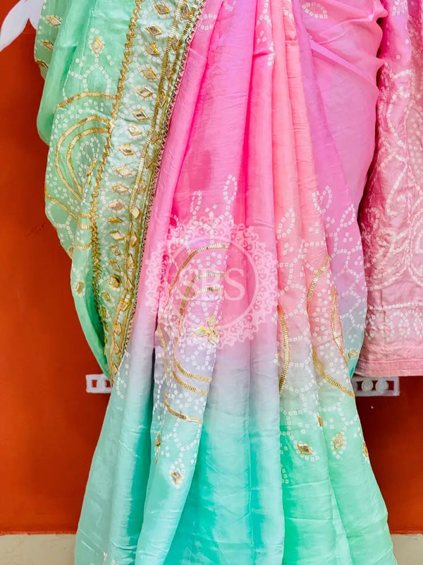 PURE UPADA SILK KACCHI PATTI SAREE
