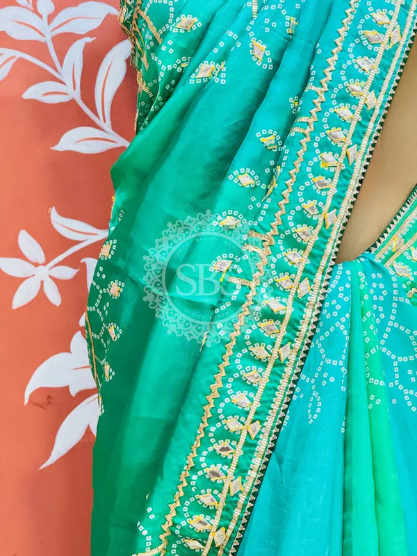 PURE UPADA SILK KACCHI PATTI SAREE