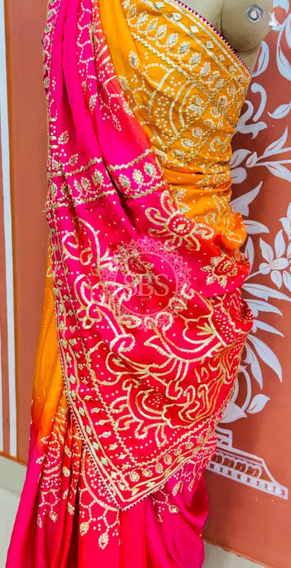PURE UPADA SILK KACCHI PATTI SAREE