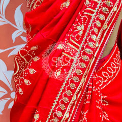 PURE UPADA SILK KACCHI PATTI SAREE