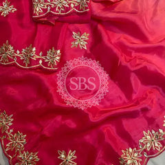 PURE UPADA SILK KACHI GOTA PATTI SAREE