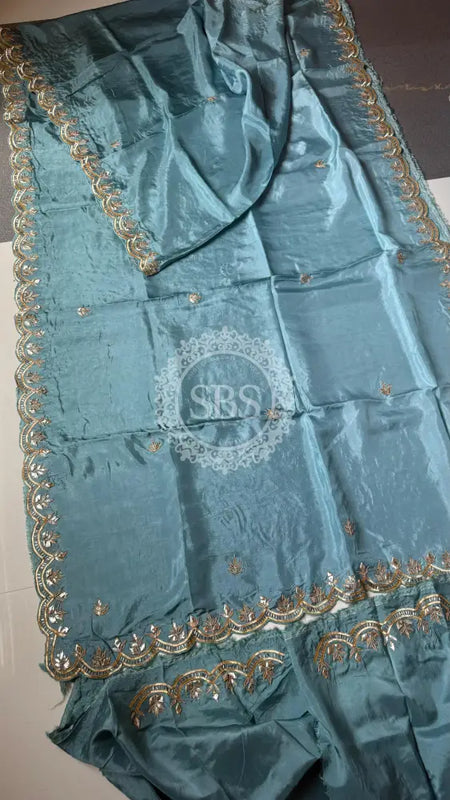 PURE UPADA SILK KACHII GOTA PATTI SAREE