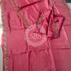 PURE UPADA SILK KACHII GOTA PATTI SAREE