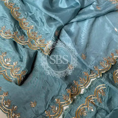 PURE UPADA SILK KACHII GOTA PATTI SAREE
