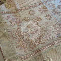 PURE UPADA SILK LEHERIYA MANDANA WORK SAREE