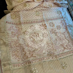 PURE UPADA SILK LEHERIYA MANDANA WORK SAREE