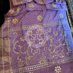 PURE UPADA SILK LEHERIYA MANDANA WORK SAREE