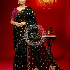 Pure Upada Silk saree Black / Free Size