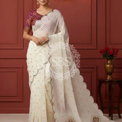 Pure Upada Silk saree Off White / Free Size