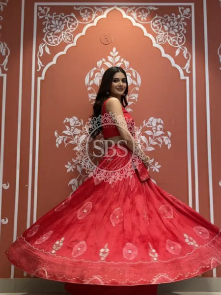 Pure Upada silk tie and die handwork Lehenga with pure organza dupatta