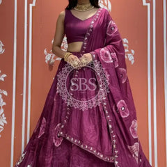 Pure Upada silk tie and die handwork Lehenga with pure organza dupatta