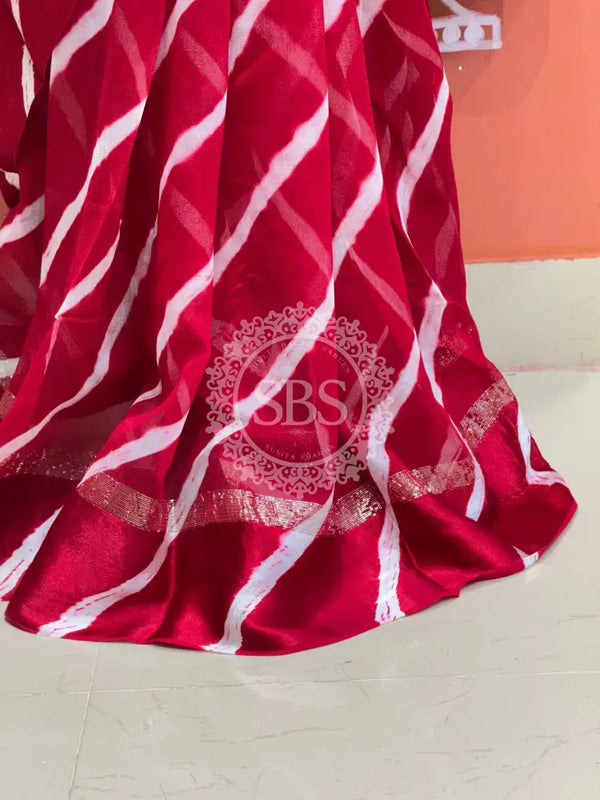 PURE VISCOS GEORGETTE LEHERIYA SAREE